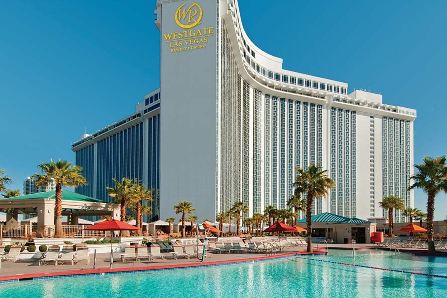 Westgate Las Vegas Resort & Casino and its pool on a sunny day